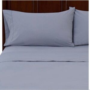 NEW-MAINSTAYS 250 TC Queen Blue/Grey Bedding Set